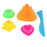 Set Of 5 Plastic Building Sand Molds Beach Sand Cake Mold Sand Box Kids Toy - Aladdin Shoppers