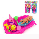 Set of Toddler Baby Adult Role Pretend Play Game Doll Bath in Bathtub Developmental Preschool Water Toy w/ Doll Gift Red - Aladdin Shoppers