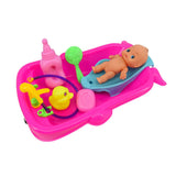 Set of Toddler Baby Adult Role Pretend Play Game Doll Bath in Bathtub Developmental Preschool Water Toy w/ Doll Gift Red - Aladdin Shoppers