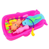 Set of Toddler Baby Adult Role Pretend Play Game Doll Bath in Bathtub Developmental Preschool Water Toy w/ Doll Gift Red - Aladdin Shoppers