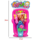 Set of Toddler Baby Adult Role Pretend Play Game Doll Bath in Bathtub Developmental Preschool Water Toy w/ Doll Gift Red - Aladdin Shoppers