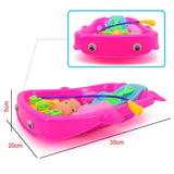 Set of Toddler Baby Adult Role Pretend Play Game Doll Bath in Bathtub Developmental Preschool Water Toy w/ Doll Gift Red - Aladdin Shoppers