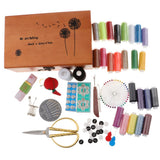 Sewing Kit With Wood Box Sewing Accessories for Beginners Talior DIY Crafts - Aladdin Shoppers