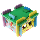 Shape Sorter Toy with 10 Holes Wooden Toys Geometric Puzzle Pieces Matching and Sorting for Toddlers - Learning and Educational Toys for - Aladdin Shoppers