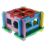 Shape Sorter Toy with 10 Holes Wooden Toys Geometric Puzzle Pieces Matching and Sorting for Toddlers - Learning and Educational Toys for - Aladdin Shoppers