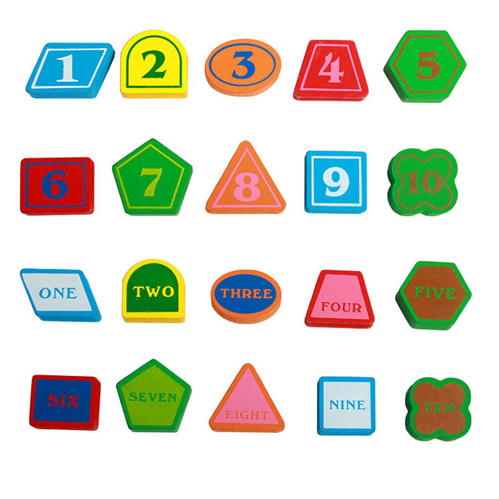 Shape Sorter Toy with 10 Holes Wooden Toys Geometric Puzzle Pieces Matching and Sorting for Toddlers - Learning and Educational Toys for - Aladdin Shoppers