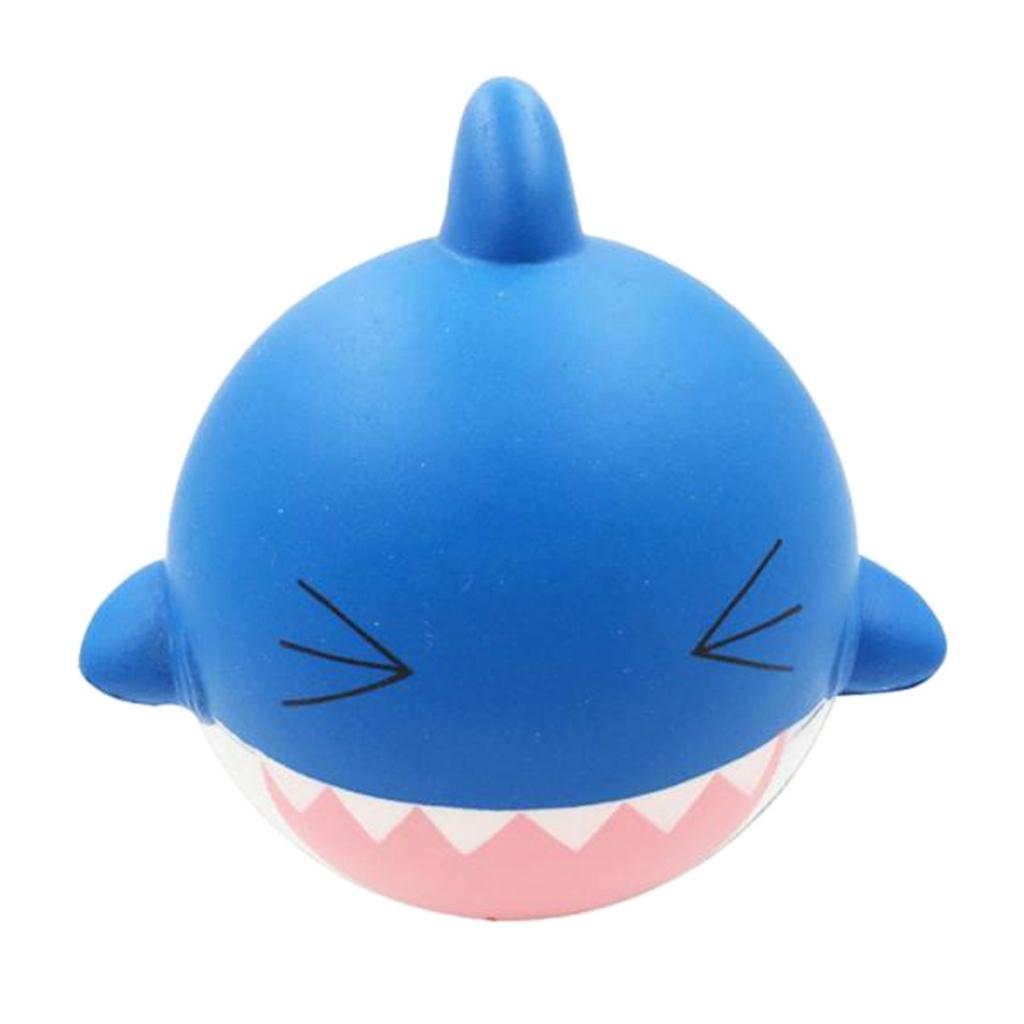 Small Shark Squishy,Kawaii Mini Soft Squeeze Toy,Hand Toy for Kids Gift,Stress Relief,Decoration,Safe Elastic Environmentally Material PU (Blue) - Aladdin Shoppers