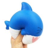 Small Shark Squishy,Kawaii Mini Soft Squeeze Toy,Hand Toy for Kids Gift,Stress Relief,Decoration,Safe Elastic Environmentally Material PU (Blue) - Aladdin Shoppers