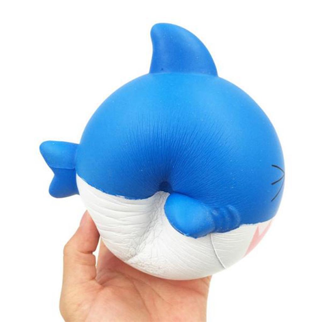 Small Shark Squishy,Kawaii Mini Soft Squeeze Toy,Hand Toy for Kids Gift,Stress Relief,Decoration,Safe Elastic Environmentally Material PU (Blue) - Aladdin Shoppers
