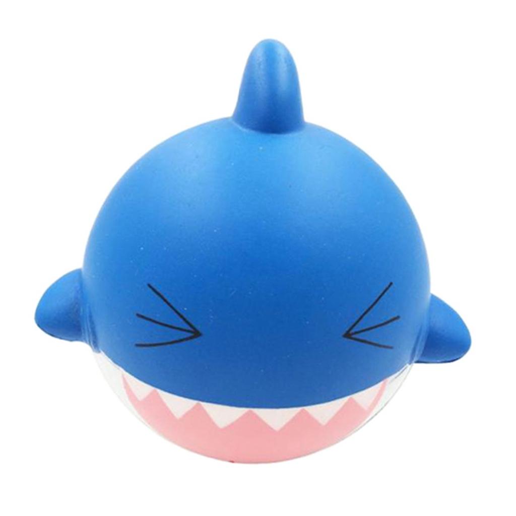 Small Shark Squishy,Kawaii Mini Soft Squeeze Toy,Hand Toy for Kids Gift,Stress Relief,Decoration,Safe Elastic Environmentally Material PU (Blue) - Aladdin Shoppers
