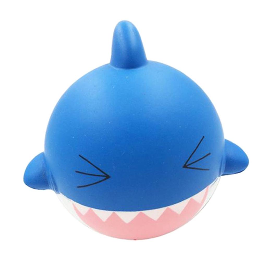 Small Shark Squishy,Kawaii Mini Soft Squeeze Toy,Hand Toy for Kids Gift,Stress Relief,Decoration,Safe Elastic Environmentally Material PU (Blue) - Aladdin Shoppers