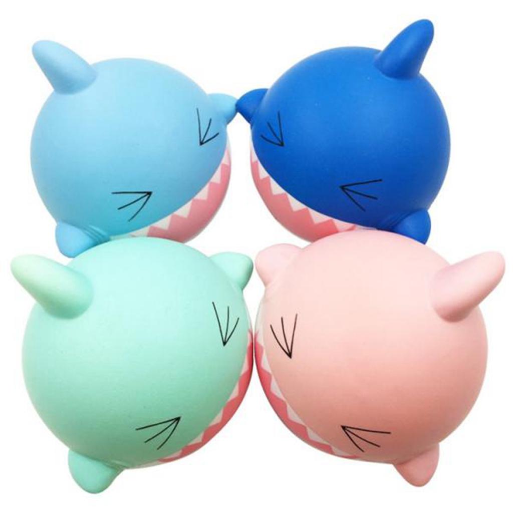 Small Shark Squishy,Kawaii Mini Soft Squeeze Toy,Hand Toy for Kids Gift,Stress Relief,Decoration,Safe Elastic Environmentally Material PU (Blue) - Aladdin Shoppers