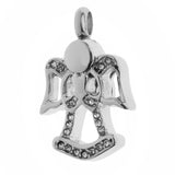 Stainless Steel Crystal Angel Shape Pet Ash Urn Pendant Memorial Cremation - Aladdin Shoppers