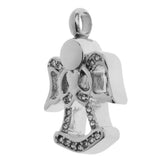 Stainless Steel Crystal Angel Shape Pet Ash Urn Pendant Memorial Cremation - Aladdin Shoppers