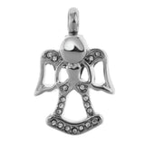 Stainless Steel Crystal Angel Shape Pet Ash Urn Pendant Memorial Cremation - Aladdin Shoppers