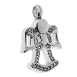 Stainless Steel Crystal Angel Shape Pet Ash Urn Pendant Memorial Cremation - Aladdin Shoppers