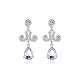 Stylish Diamante Crystal Teardrop Pendant Necklace And Earrings Jewelry Sets - Aladdin Shoppers