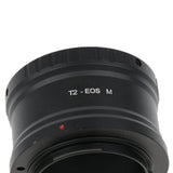 T2 T-2 Telephoto Lens to EFM Mount Camera Adapter for Canon EF-M Mirrorless Cameras - Black - Aladdin Shoppers