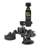 Triple Car Glass Window Suction Cup Base Mount w/ 360 Free Rotating Ball Head Mount & Screw Mount Adapter for DJI OSMO Pocket - Aladdin Shoppers