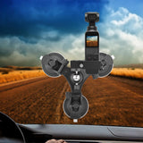 Triple Car Glass Window Suction Cup Base Mount w/ 360 Free Rotating Ball Head Mount & Screw Mount Adapter for DJI OSMO Pocket - Aladdin Shoppers