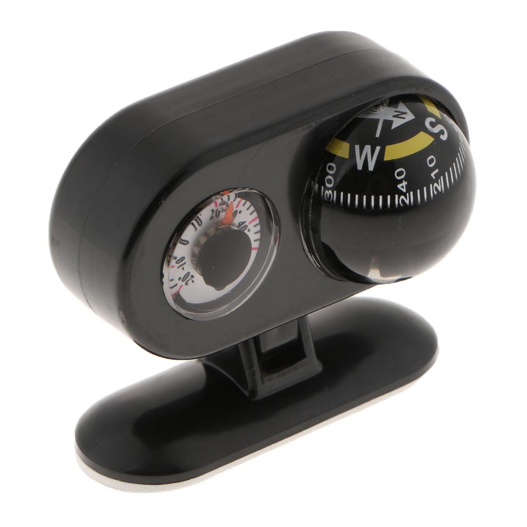 Two In One Car Compass With Thermometer For Car Interior Decoration Black - Aladdin Shoppers