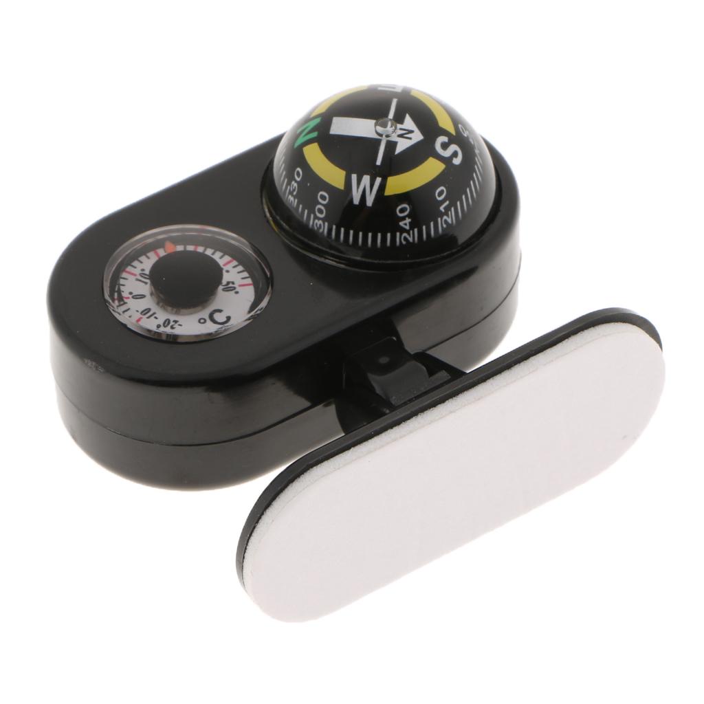 Two In One Car Compass With Thermometer For Car Interior Decoration Black - Aladdin Shoppers
