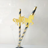 Unicorn Strip Paper Straws Unicorn Theme Party Straws for Baby Shower - Aladdin Shoppers