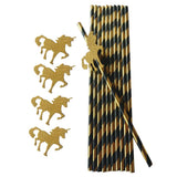 Unicorn Strip Paper Straws Unicorn Theme Party Straws for Baby Shower - Aladdin Shoppers