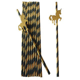 Unicorn Strip Paper Straws Unicorn Theme Party Straws for Baby Shower - Aladdin Shoppers