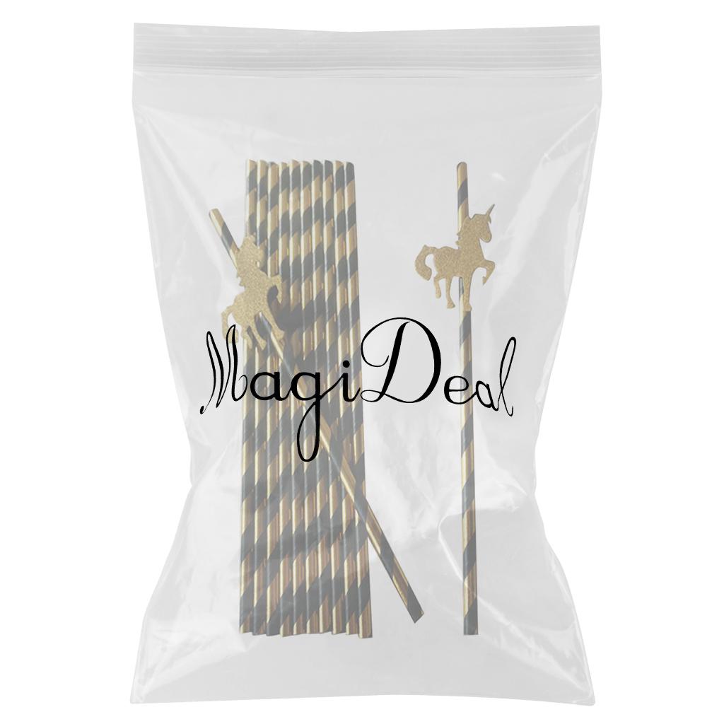 Unicorn Strip Paper Straws Unicorn Theme Party Straws for Baby Shower - Aladdin Shoppers