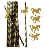 Unicorn Strip Paper Straws Unicorn Theme Party Straws for Baby Shower - Aladdin Shoppers