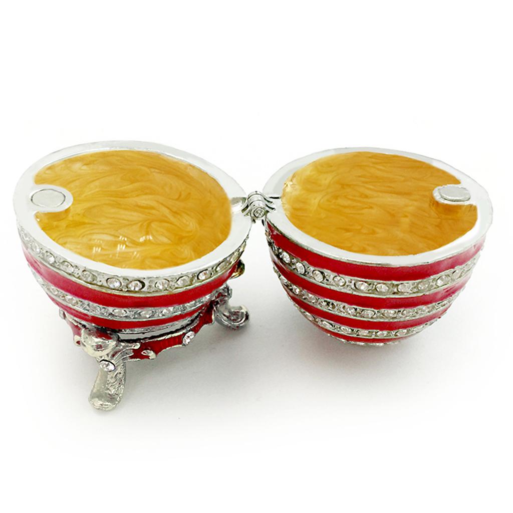 Vintage Rhinestones Stars And Stripes Egg Shaped Enamel Trinket Jewelry Box Ring Holder - Aladdin Shoppers