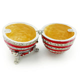 Vintage Rhinestones Stars And Stripes Egg Shaped Enamel Trinket Jewelry Box Ring Holder - Aladdin Shoppers
