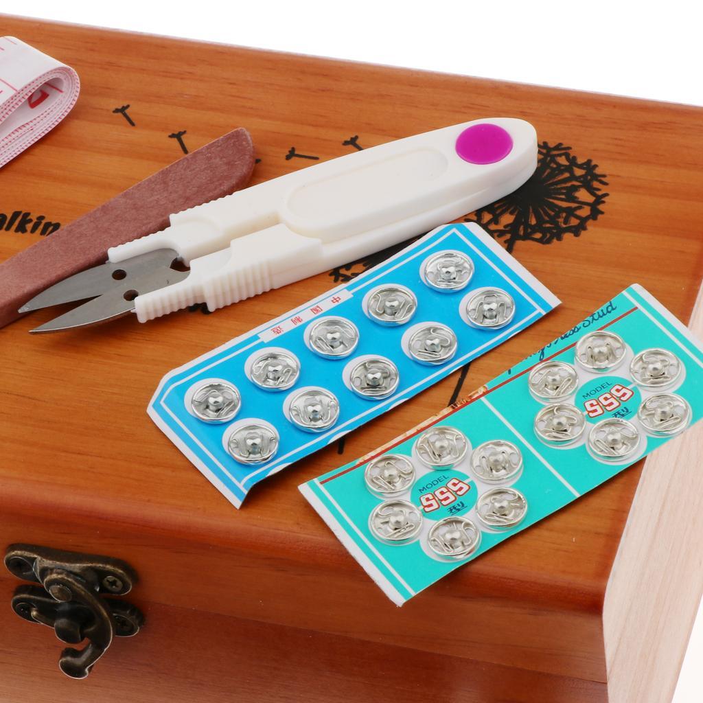 Vintage Sewing Kit with Wooden Box Sewing Accessories Supplies for Beginners - Aladdin Shoppers