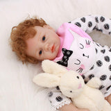 Vivid Huggable 21inch Reborn Doll Silicone Newborn Baby Doll White Clothes Set - Kids Children Sleeping Toy - Aladdin Shoppers