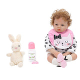 Vivid Huggable 21inch Reborn Doll Silicone Newborn Baby Doll White Clothes Set - Kids Children Sleeping Toy - Aladdin Shoppers