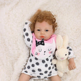 Vivid Huggable 21inch Reborn Doll Silicone Newborn Baby Doll White Clothes Set - Kids Children Sleeping Toy - Aladdin Shoppers