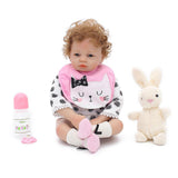 Vivid Huggable 21inch Reborn Doll Silicone Newborn Baby Doll White Clothes Set - Kids Children Sleeping Toy - Aladdin Shoppers