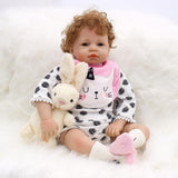 Vivid Huggable 21inch Reborn Doll Silicone Newborn Baby Doll White Clothes Set - Kids Children Sleeping Toy - Aladdin Shoppers