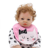 Vivid Huggable 21inch Reborn Doll Silicone Newborn Baby Doll White Clothes Set - Kids Children Sleeping Toy - Aladdin Shoppers