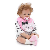 Vivid Huggable 21inch Reborn Doll Silicone Newborn Baby Doll White Clothes Set - Kids Children Sleeping Toy - Aladdin Shoppers