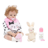 Vivid Huggable 21inch Reborn Doll Silicone Newborn Baby Doll White Clothes Set - Kids Children Sleeping Toy - Aladdin Shoppers