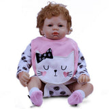 Vivid Huggable 21inch Reborn Doll Silicone Newborn Baby Doll White Clothes Set - Kids Children Sleeping Toy - Aladdin Shoppers