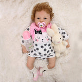 Vivid Huggable 21inch Reborn Doll Silicone Newborn Baby Doll White Clothes Set - Kids Children Sleeping Toy - Aladdin Shoppers
