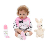 Vivid Huggable 21inch Reborn Doll Silicone Newborn Baby Doll White Clothes Set - Kids Children Sleeping Toy - Aladdin Shoppers