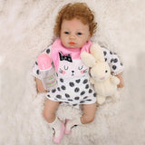 Vivid Huggable 21inch Reborn Doll Silicone Newborn Baby Doll White Clothes Set - Kids Children Sleeping Toy - Aladdin Shoppers