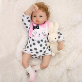 Vivid Huggable 21inch Reborn Doll Silicone Newborn Baby Doll White Clothes Set - Kids Children Sleeping Toy - Aladdin Shoppers