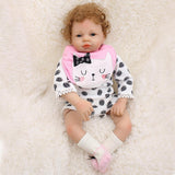 Vivid Huggable 21inch Reborn Doll Silicone Newborn Baby Doll White Clothes Set - Kids Children Sleeping Toy - Aladdin Shoppers