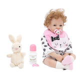 Vivid Huggable 21inch Reborn Doll Silicone Newborn Baby Doll White Clothes Set - Kids Children Sleeping Toy - Aladdin Shoppers