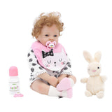 Vivid Huggable 21inch Reborn Doll Silicone Newborn Baby Doll White Clothes Set - Kids Children Sleeping Toy - Aladdin Shoppers